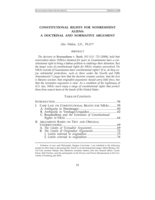 Constitutional Rights for Nonresident Aliens: A Doctrinal and Normative Argument