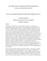 Open access and collection development in academic libraries: digitization to discovery