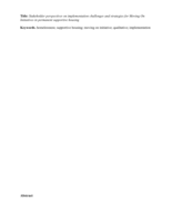 Stakeholder perspectives on implementation challenges and strategies for Moving On Initiatives in permanent supportive housing