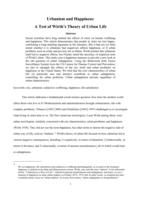 Urbanism and Happiness: A Test of Wirth’s Theory of Urban Life