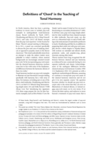 Definitions of "Chord" in the Teaching of Tonal Harmony