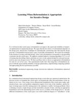 Learning when reformulation is appropriate for iterative design