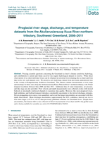 Proglacial river stage, discharge, and temperature datasets from the Akuliarusiarsuup Kuua River northern tributary, Southwest Greenland, 2008-2011
