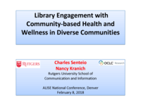 Library Engagement with Community-based Health and Wellness in Diverse Communities