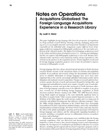 Acquisitions globalized: the foreign language acquisitions experience in a research library