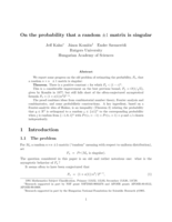 On the probability that a random ±1-matrix is singular