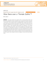 Was there ever a “Female Gothic”?