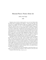 Museum Pieces: Poems About Art
