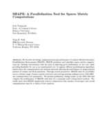 SHAPE: A Parallelization Tool for Sparse Matrix Computations
