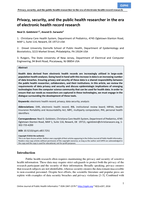 Privacy, security, and the public health researcher in the era of electronic health record research
