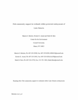 Fish Community Support in Wetlands within Protected Embayments of Lake Ontario