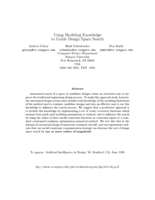 Using Modeling Knowledge to Guide Design Space Search