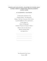 Modular Data-flow Analysis of Statically Typed Object-oriented Programming Languages