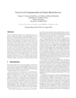 User-Level Communication in Cluster-Based Servers