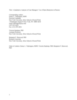A qualitative analysis of case managers’ use of harm reduction in practice