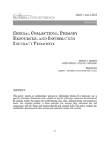 Special Collections, Primary Resources, and Information Literacy Pedagogy