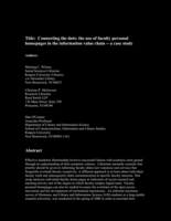 Connecting the dots: the use of faculty personal homepages in the information value chain: a case study