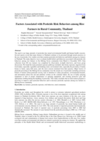Factors Associated with Pesticide Risk Behaviors among Rice Farmers in Rural Community, Thailand