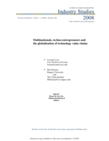 Multinationals, Techno-Entrepreneurs, and the Globalization of Technology Value Chains