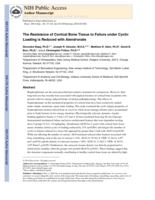 The resistance of cortical bone tissue to failure under cyclic loading is reduced with alendronate