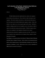 An Evaluation of the Bush Administration Reforms to the Regulatory Process