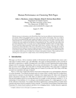 Human Performance on Clustering Web Pages
