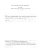 Zero Knowledge and Circuit Minimization