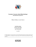 Consumer Concerns About Biotechnology: International Perspectives