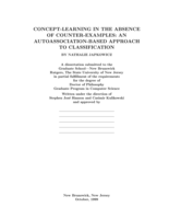 Concept-Learning in the Absence of Counter-Examples:An Autoassociation-Based Approach to Classification