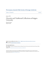 Diversity and Traditional Collections at Rutgers University