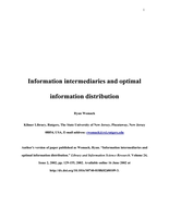 Information intermediaries and optimal information distribution