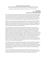 Serving the Future E-Science Researchers: Library Computing Data Services for Graduate Students on the Rutgers Newark Campus