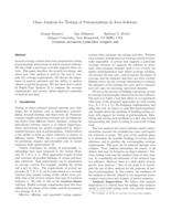 Class analysis for testing of polymorphism in Java software