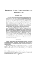 Response: Public Litigation, Private Arbitration?