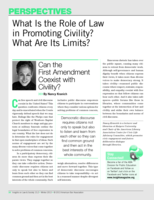 Can the First Amendment Coexist with Civility? Response to ‘What Is the Role of Law in Promoting Civility? What Are Its Limits?'