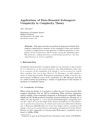 Applications of time-bounded Kolmogorov complexity in complexity theory