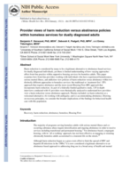 Provider views of harm reduction versus abstinence policies within homeless services for dually-diagnosed adults