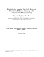 Limited-size logging for fault-tolerant distributed shared memory with independent checkpointing