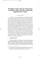 The Right to Strike under the United States Constitution: Theory, Practice, and Possible Implications for Canada
