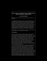 Open Access and Academic Library Public Services: Roles for Reference and Instruction