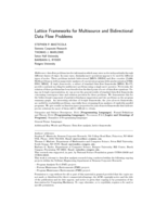 Lattice frameworks for multisource and bidirectional data flow problems