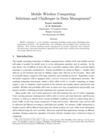 Mobile Wireless Computing: Solutions and Challenges in Data Management