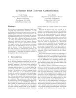 Byzantine Fault Tolerant Authentication