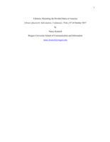 Libraries: Reuniting the Divided States of America