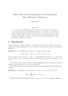 Linear Recurrent Subsequences of Generalized Meta-Fibonacci Sequences