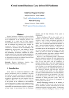 Cloud hosted business-data driven BI platforms