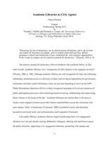 Academic libraries as civic agents