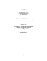 Globalization of R&D and Innovation: Implications for U.S. STEM Workforce and Policy