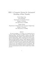 MSG: A Computer System for Automated Modeling of Heat Transfer