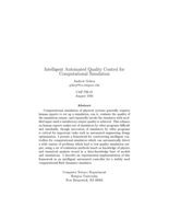 Intelligent Automated Quality Control for Computational Simulation